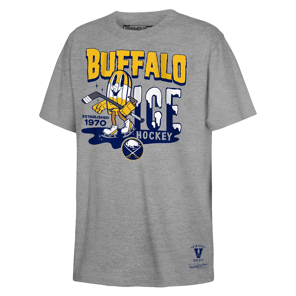 Youth Mitchell & Ness Gray Buffalo Sabres Popsicle T-Shirt