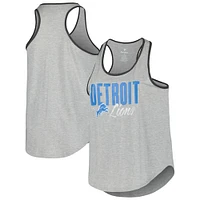 Women's Fanatics Heather Gray Detroit Lions Plus Size Fuel Tank Top