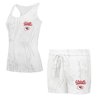 Women's Concepts Sport White Kansas City Chiefs Plus Quartz Tank Top & Shorts Set