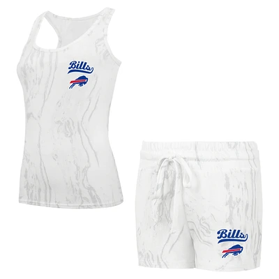 Women's Concepts Sport White Buffalo Bills Plus Quartz Tank Top & Shorts Set