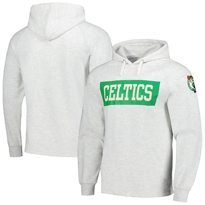 Men's Fanatics Ash Boston Celtics Softhand Raglan Tri-Blend Pullover Hoodie