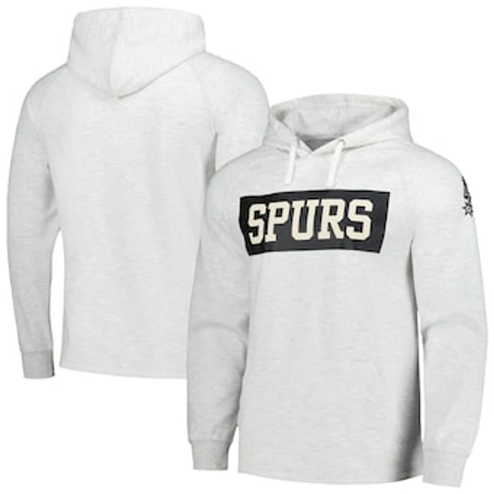 Men's Fanatics Ash San Antonio Spurs Softhand Raglan Tri-Blend Pullover Hoodie