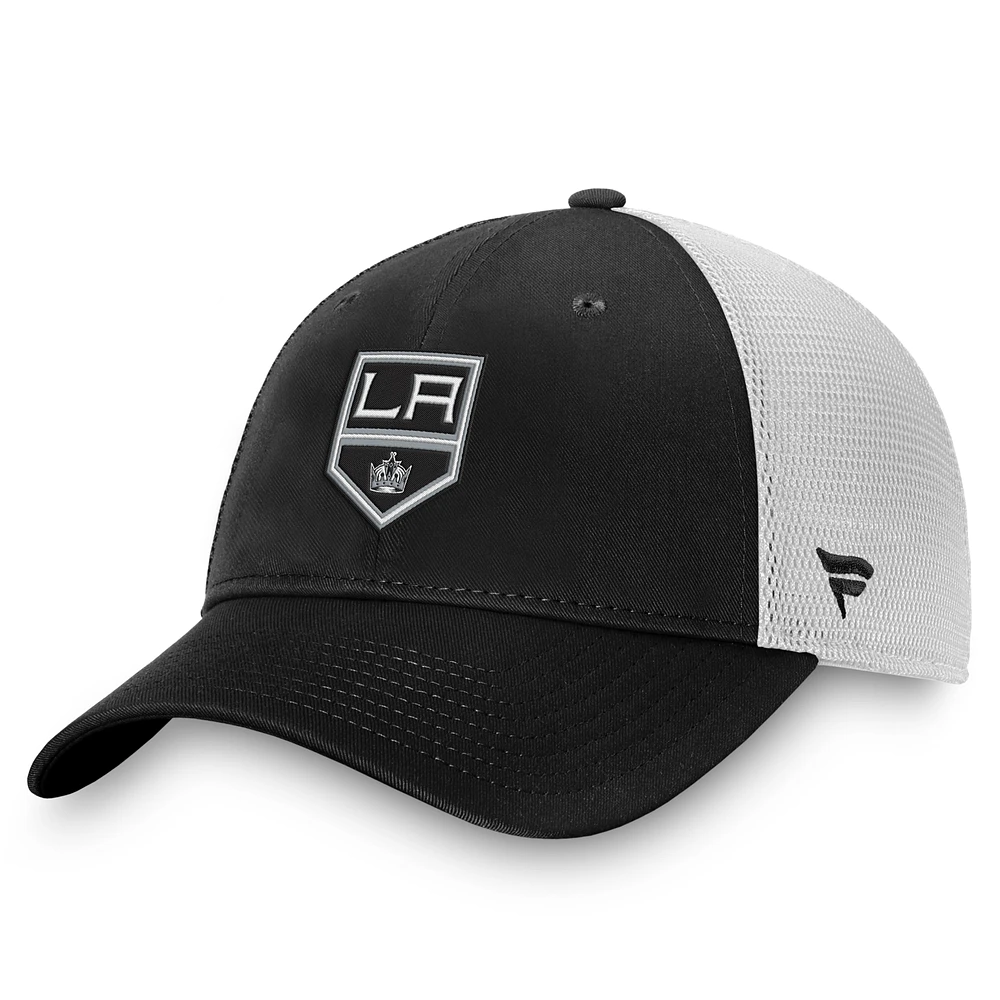 Men's Fanatics Black/White Los Angeles Kings Slouch Core Primary Trucker Adjustable Hat