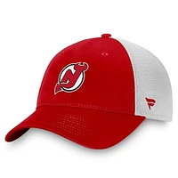 Men's Fanatics Red/White New Jersey Devils Slouch Core Primary Logo Trucker Adjustable Hat