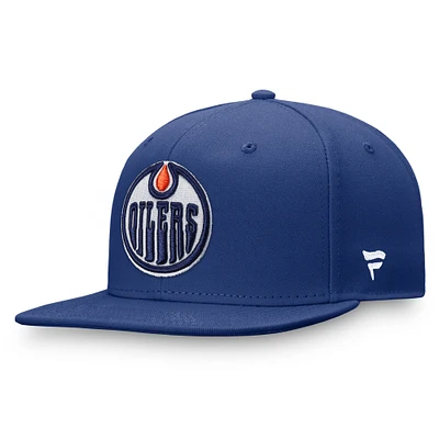 Men's Fanatics Blue Edmonton Oilers Core Primary Logo Snapback Hat