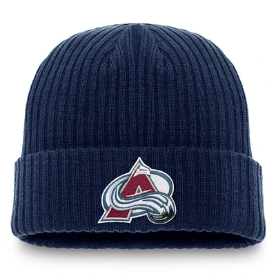 Men's Fanatics  Navy Colorado Avalanche Core Primary Logo Cuffed Knit Hat