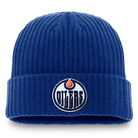 Men's Fanatics  Royal Edmonton Oilers Core Primary Logo Cuffed Knit Hat