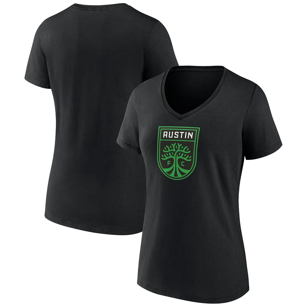 Women's Fanatics Black Austin FC Logo V-Neck T-Shirt