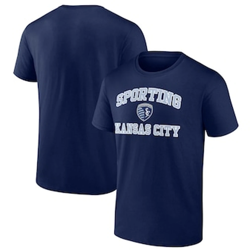 Men's Fanatics Navy Sporting Kansas City Heart & Soul T-Shirt