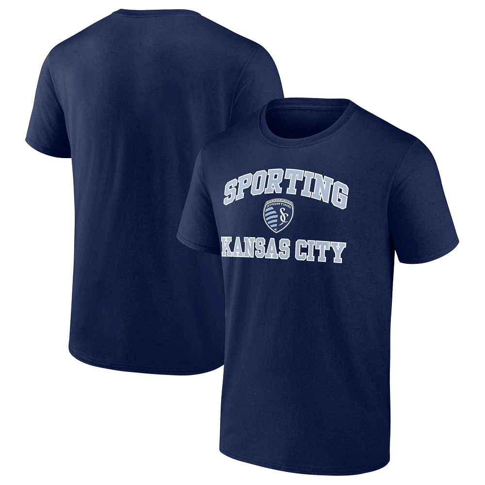 Men's Fanatics Navy Sporting Kansas City Heart & Soul T-Shirt