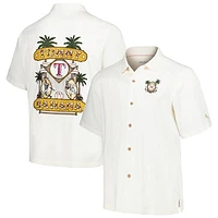 Men's Tommy Bahama White Texas Rangers Pitcher's Paradiso Button-Up Camp Shirt