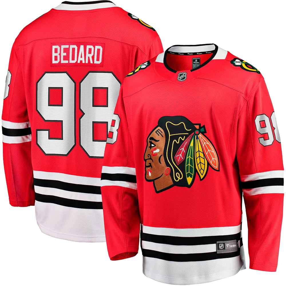 Men's Fanatics Connor Bedard Red Chicago Blackhawks Home Breakaway Player Jersey