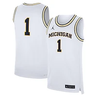 Men's Jordan Brand White Michigan Wolverines Home Replica Basketball Jersey