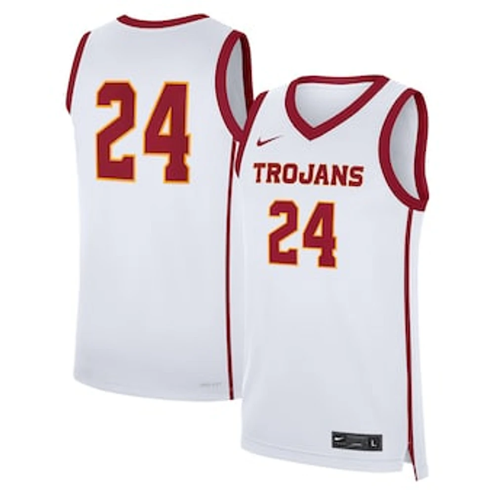 Men's Nike #24 White USC Trojans Home Replica Jersey