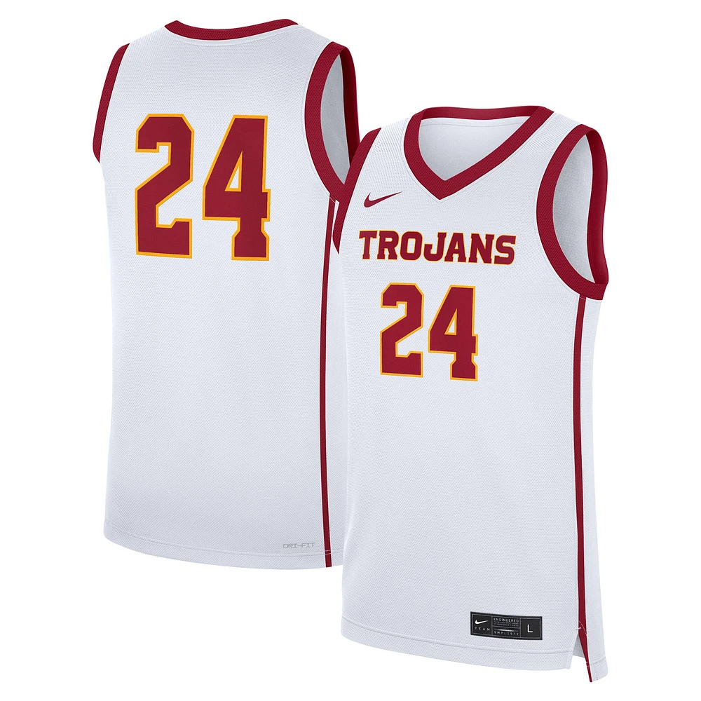 Men's Nike #24 White USC Trojans Home Replica Jersey