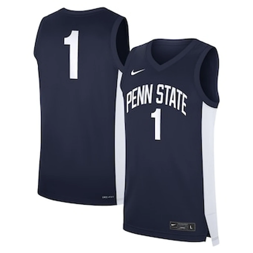 Men's Nike #1 Navy Penn State Nittany Lions Road Replica Jersey