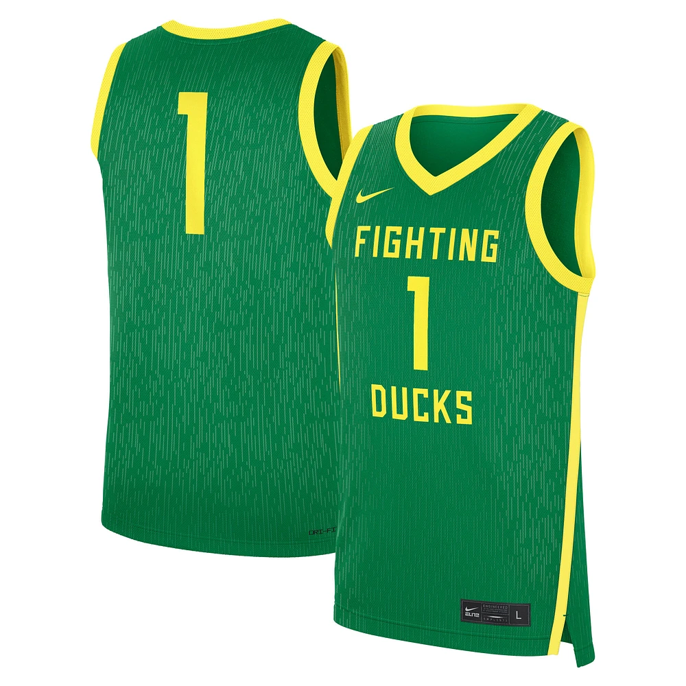 Men's Nike Green Oregon Ducks Road Replica Basketball Jersey