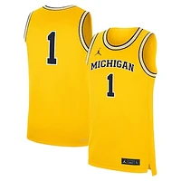 Men's Jordan Brand #1 Maize Michigan Wolverines Alternate Replica Jersey