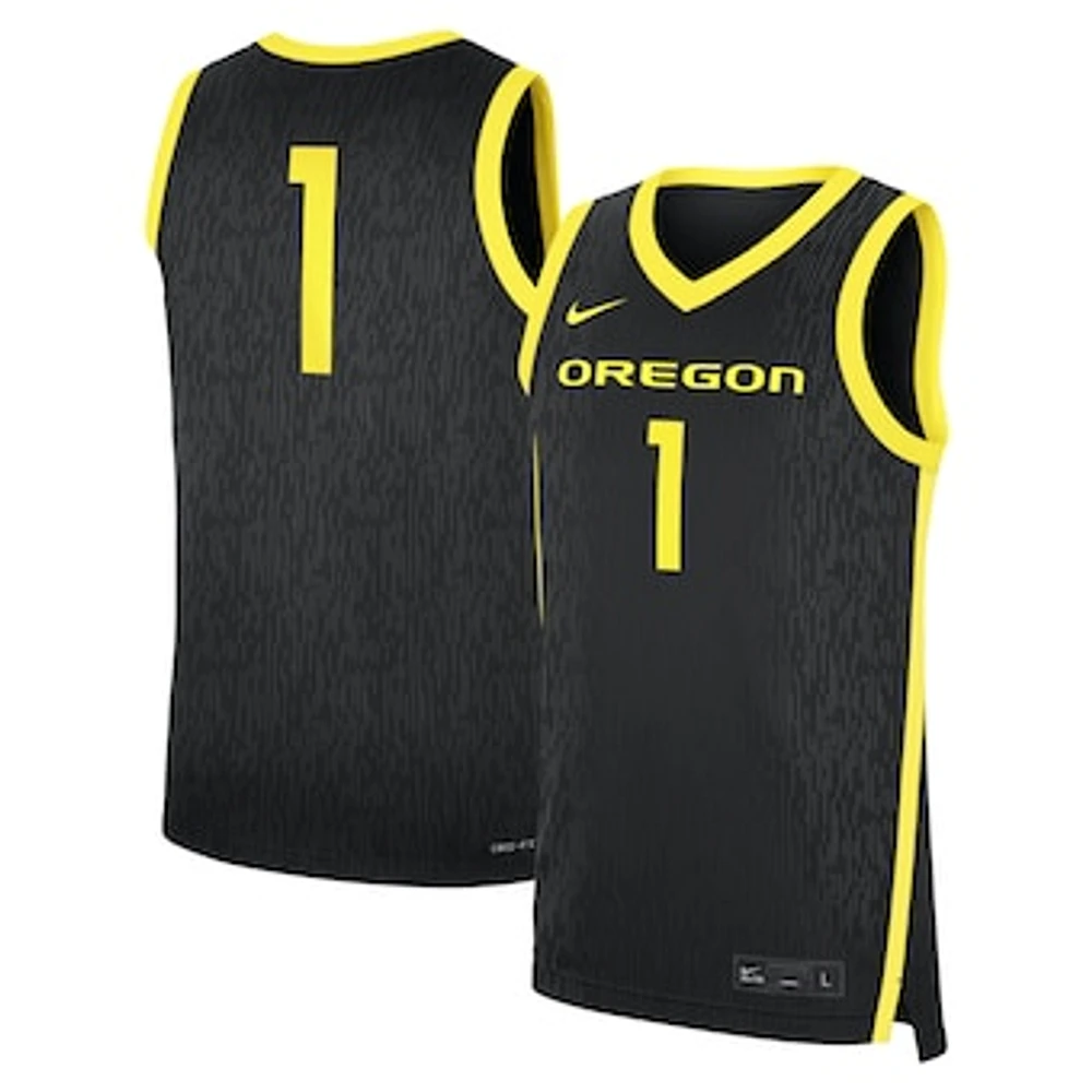 Men's Nike #1 Black Oregon Ducks Alternate Replica Jersey