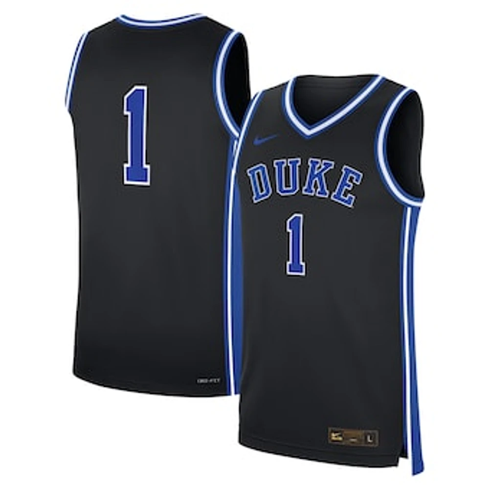 Men's Nike #1 Black Duke Blue Devils Alternate Replica Jersey