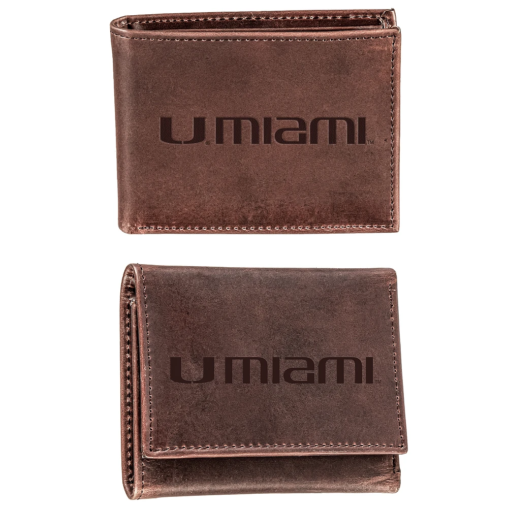 Miami Hurricanes Bifold & Trifold Wallet Two-Piece Set