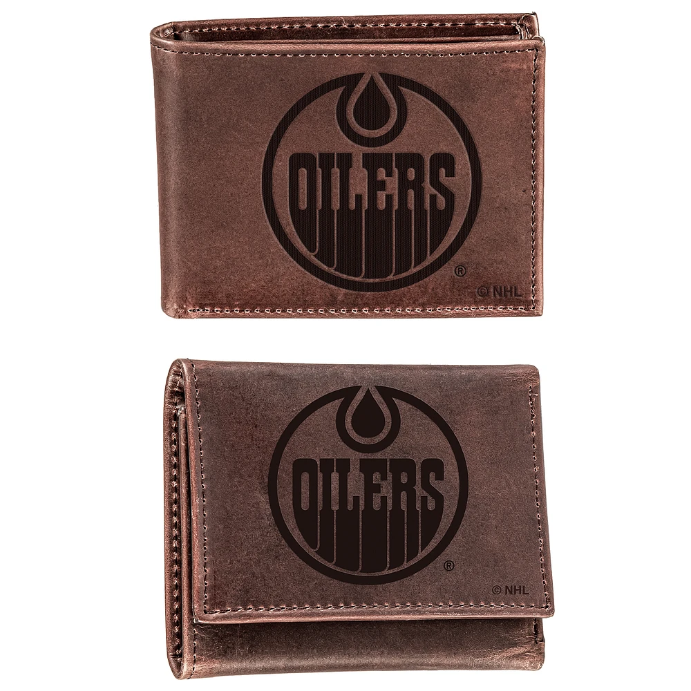 Edmonton Oilers Bifold & Trifold Wallet Two-Piece Set