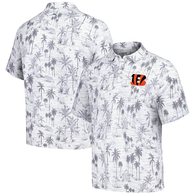 Men's Tommy Bahama Gray Cincinnati Bengals Cabana Shores IslandZone Tri-Blend Polo