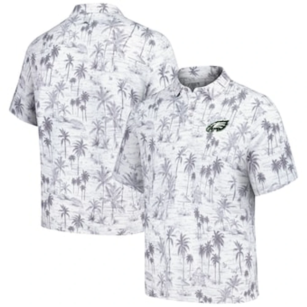 Men's Tommy Bahama Gray Philadelphia Eagles Cabana Shores IslandZone Tri-Blend Polo