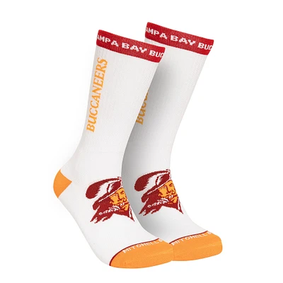 Men's Mitchell & Ness White Tampa Bay Buccaneers Throwback Kick Off Crew Socks