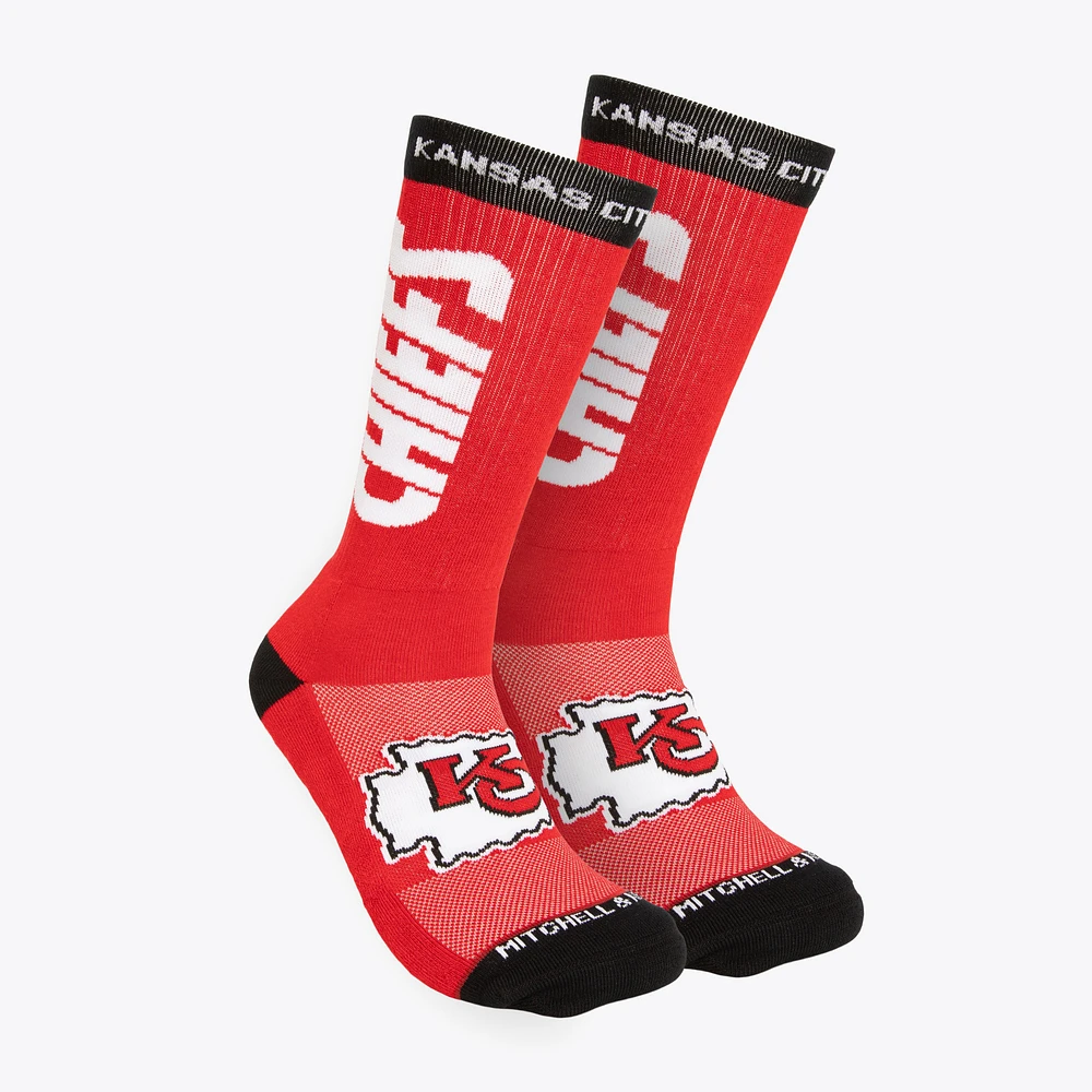 Men's Mitchell & Ness Red Kansas City Chiefs Throwback Kick Off Crew Socks