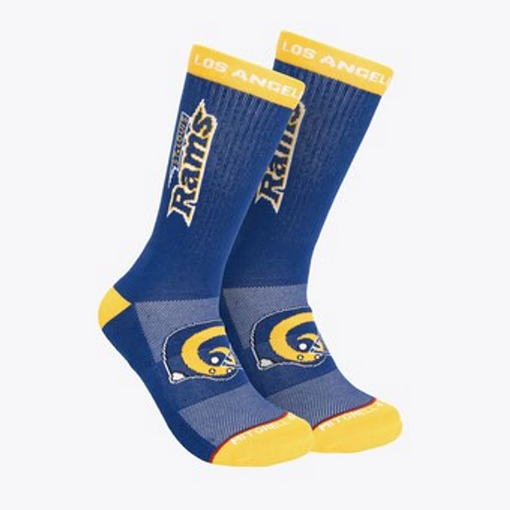 Men's Mitchell & Ness Royal Los Angeles Rams Throwback Kick Off Crew Socks