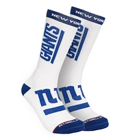 Men's Mitchell & Ness White New York Giants Throwback Kick Off Crew Socks