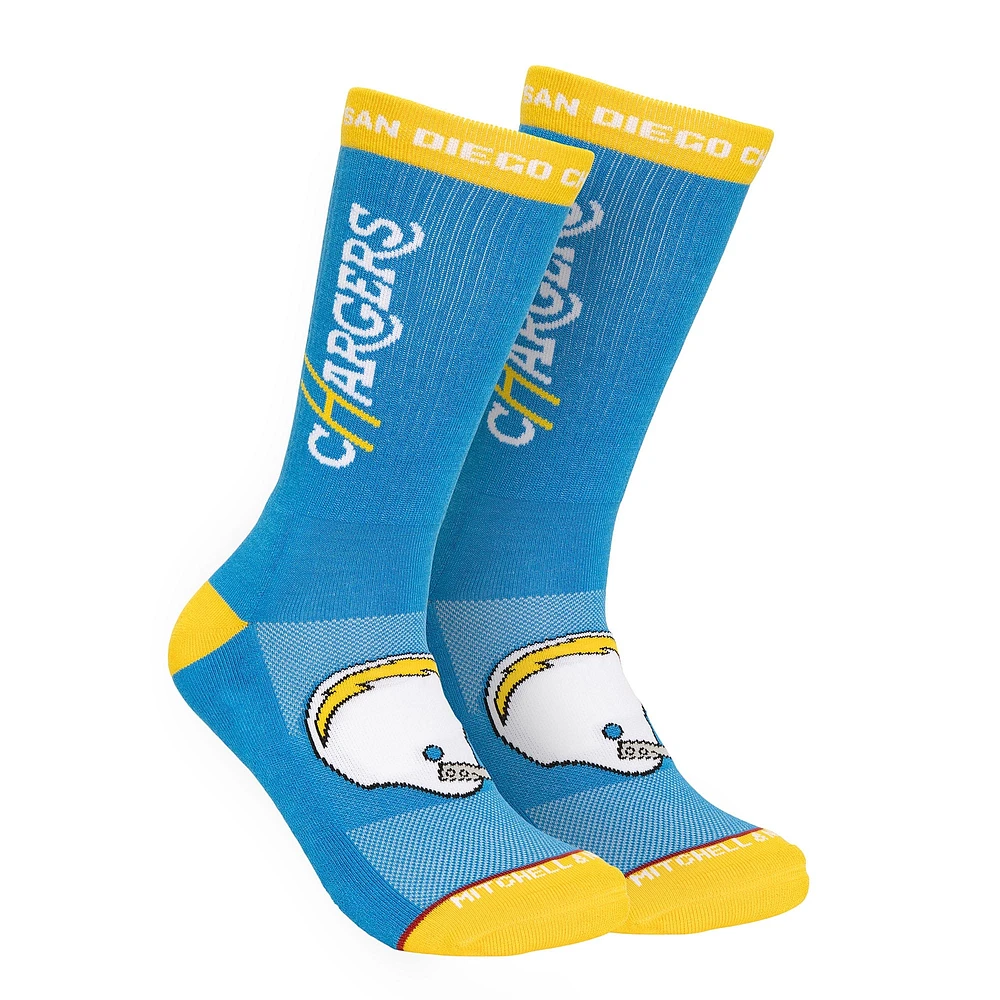 Men's Mitchell & Ness Powder Blue San Diego Chargers Throwback Kick Off Crew Socks