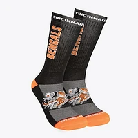 Men's Mitchell & Ness Black Cincinnati Bengals Throwback Kick Off Crew Socks