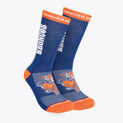 Men's Mitchell & Ness Royal Denver Broncos Throwback Kick Off Crew Socks