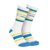 Men's Mitchell & Ness White Los Angeles Chargers Throwback Team Stripes Crew Socks