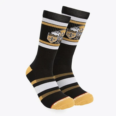 Men's Mitchell & Ness Black New Orleans Saints Throwback Team Stripes Crew Socks