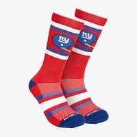 Men's Mitchell & Ness Red New York Giants Throwback Team Stripes Crew Socks