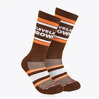 Men's Mitchell & Ness Brown Cleveland Browns Throwback Team Stripes Crew Socks