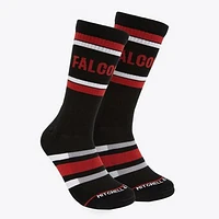 Men's Mitchell & Ness Black Atlanta Falcons Throwback Team Stripes Crew Socks