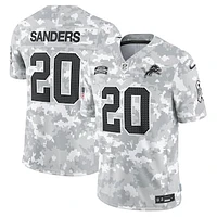 Men's Nike Barry Sanders Arctic Camo Detroit Lions 2024 Salute to Service Retired Player Limited Jersey