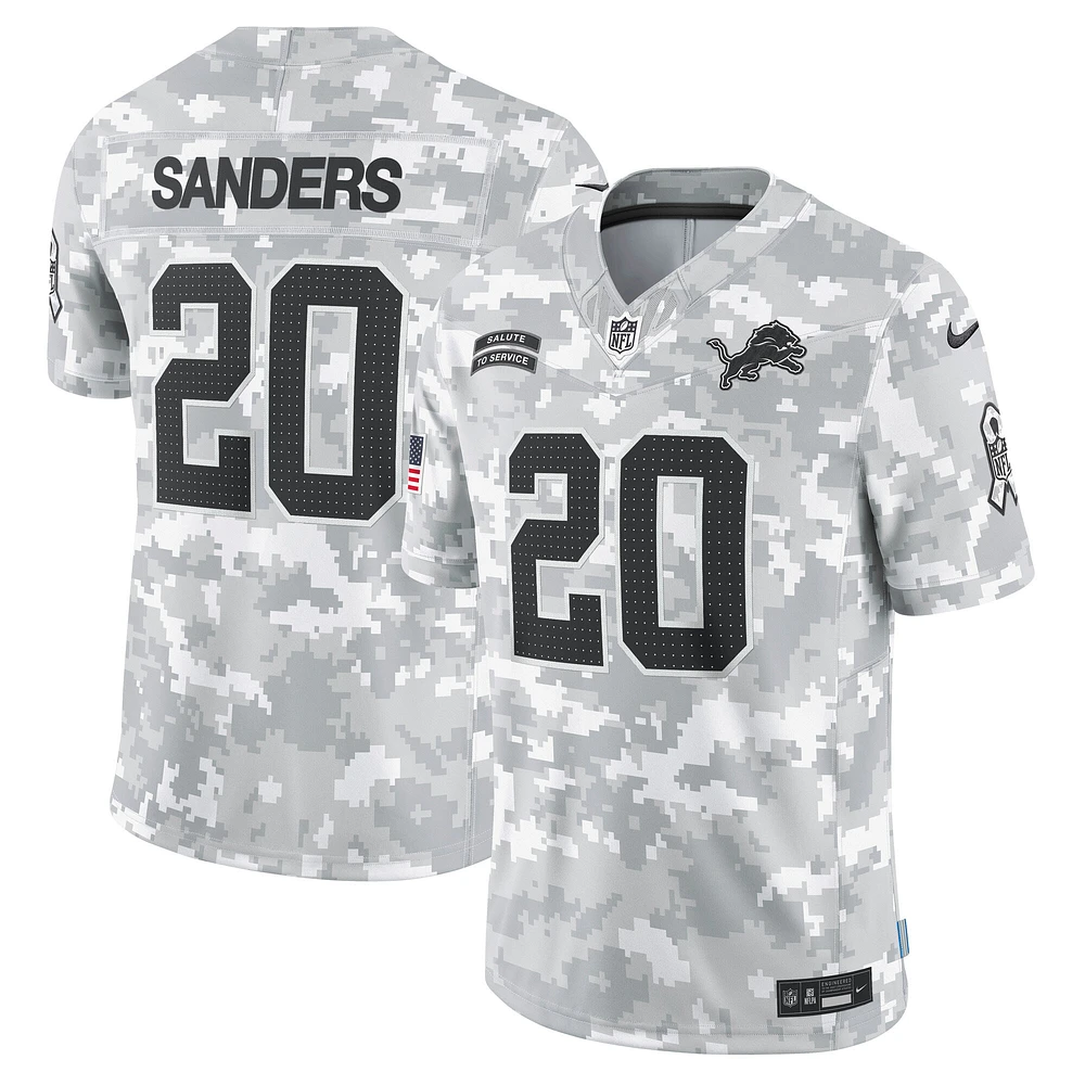 Men's Nike Barry Sanders Arctic Camo Detroit Lions 2024 Salute to Service Retired Player Limited Jersey