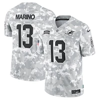 Men's Nike Dan Marino Arctic Camo Miami Dolphins 2024 Salute to Service Retired Player Limited Jersey