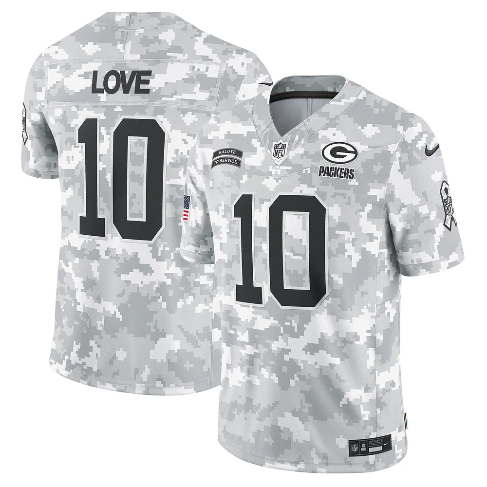 Men's Nike Jordan Love Arctic Camo Green Bay Packers 2024 Salute to Service Limited Jersey