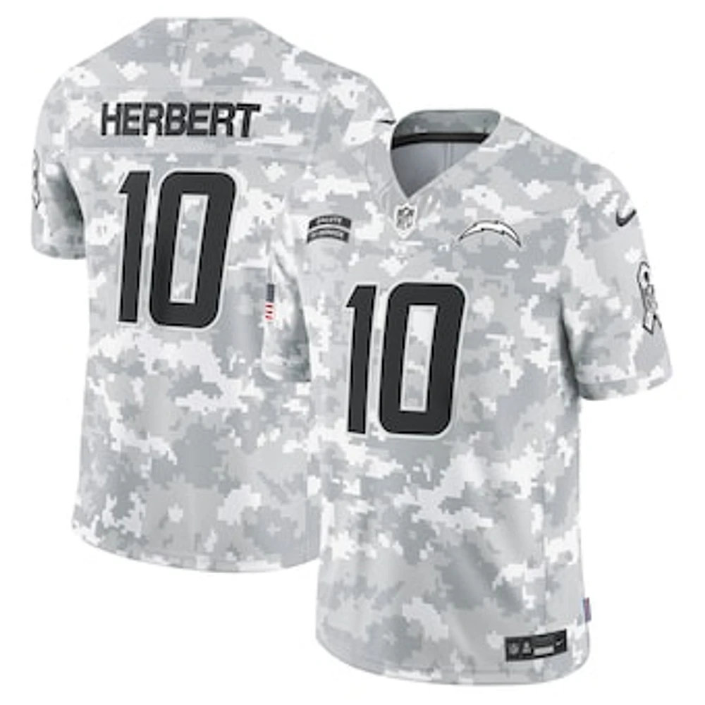 Men's Nike Justin Herbert Arctic Camo Los Angeles Chargers 2024 Salute to Service Limited Jersey