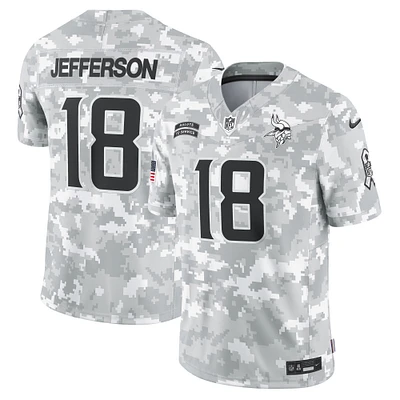 Men's Nike Justin Jefferson Arctic Camo Minnesota Vikings 2024 Salute to Service Limited Jersey