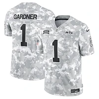 Men's Nike Sauce Gardner Arctic Camo New York Jets 2024 Salute to Service Limited Jersey