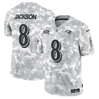 Men's Nike Lamar Jackson Arctic Camo Baltimore Ravens 2024 Salute to Service Limited Jersey