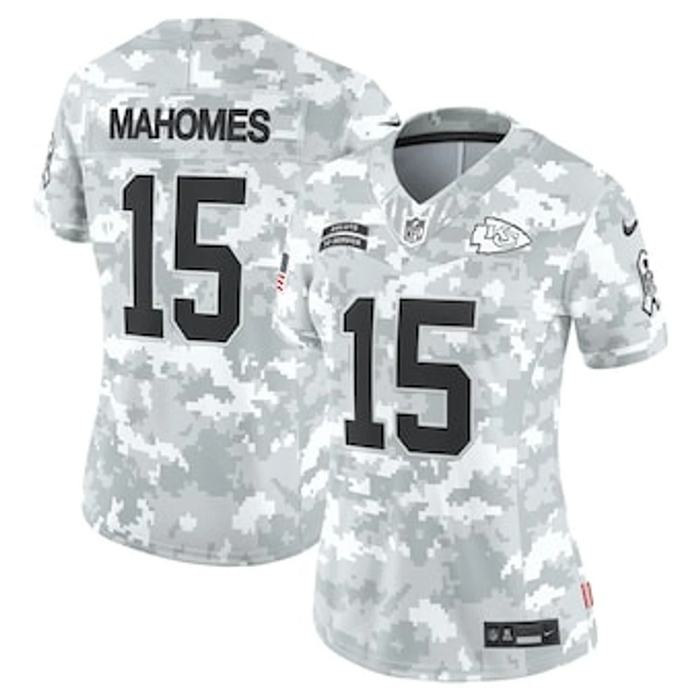 Women's Nike Patrick Mahomes Arctic Camo Kansas City Chiefs 2024 Salute to Service Limited Jersey