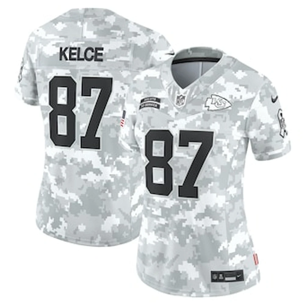 Women's Nike Travis Kelce Arctic Camo Kansas City Chiefs 2024 Salute to Service Limited Jersey